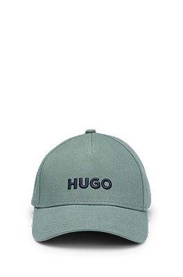 HUGO - Cotton-twill cap with snap closure logo and embroidered