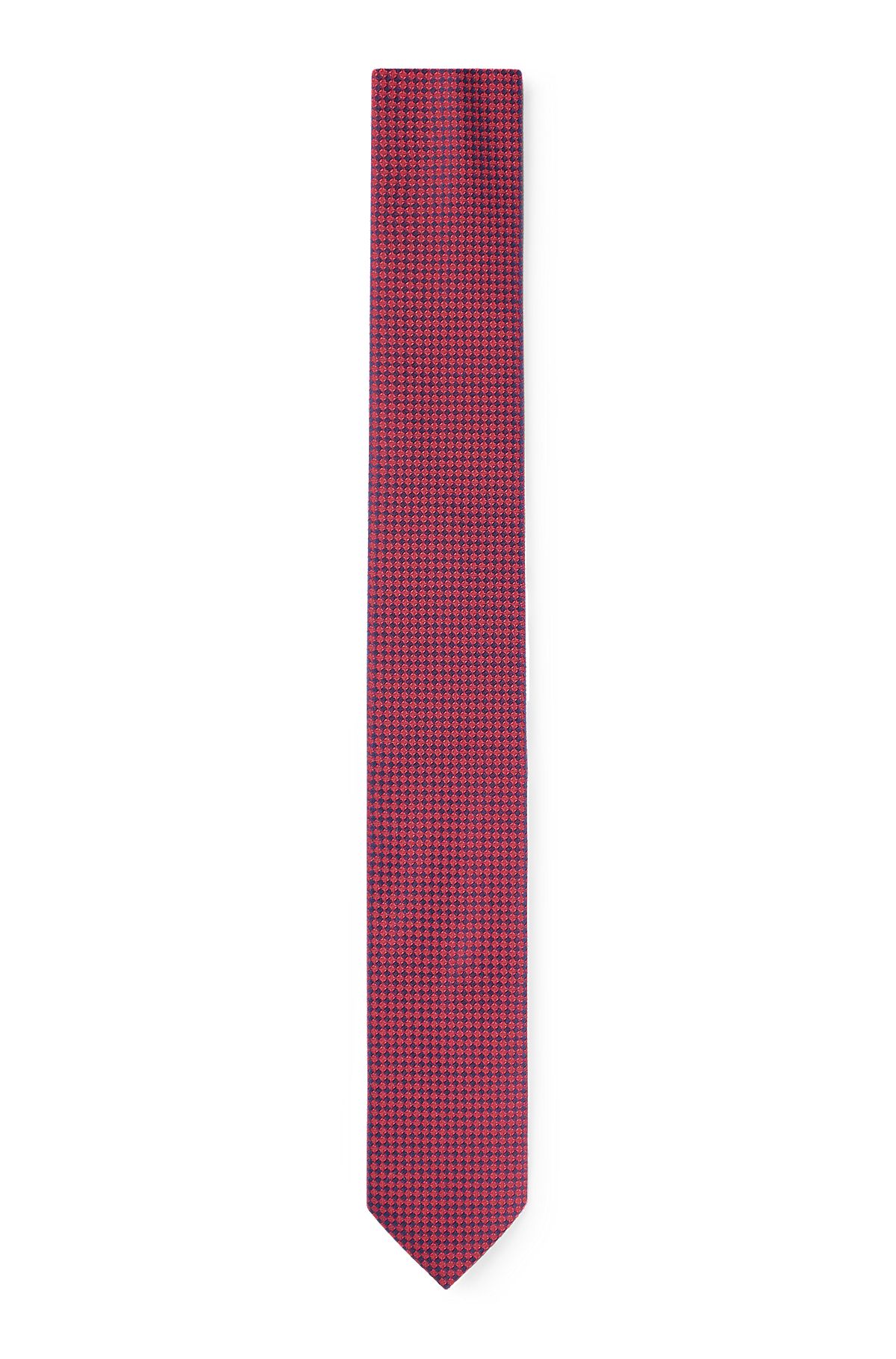 Krawatte aus Seiden-Jacquard mit filigranem Muster, Pink