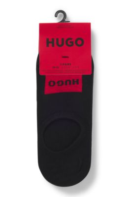Three-pack of invisible socks with red logo labels, Black