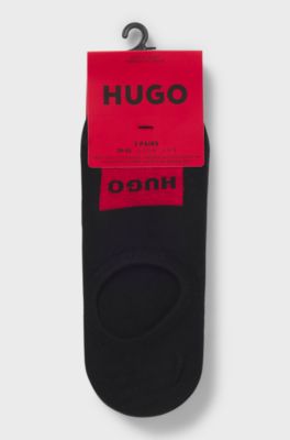 Three-pack of invisible socks with red logo labels, Black