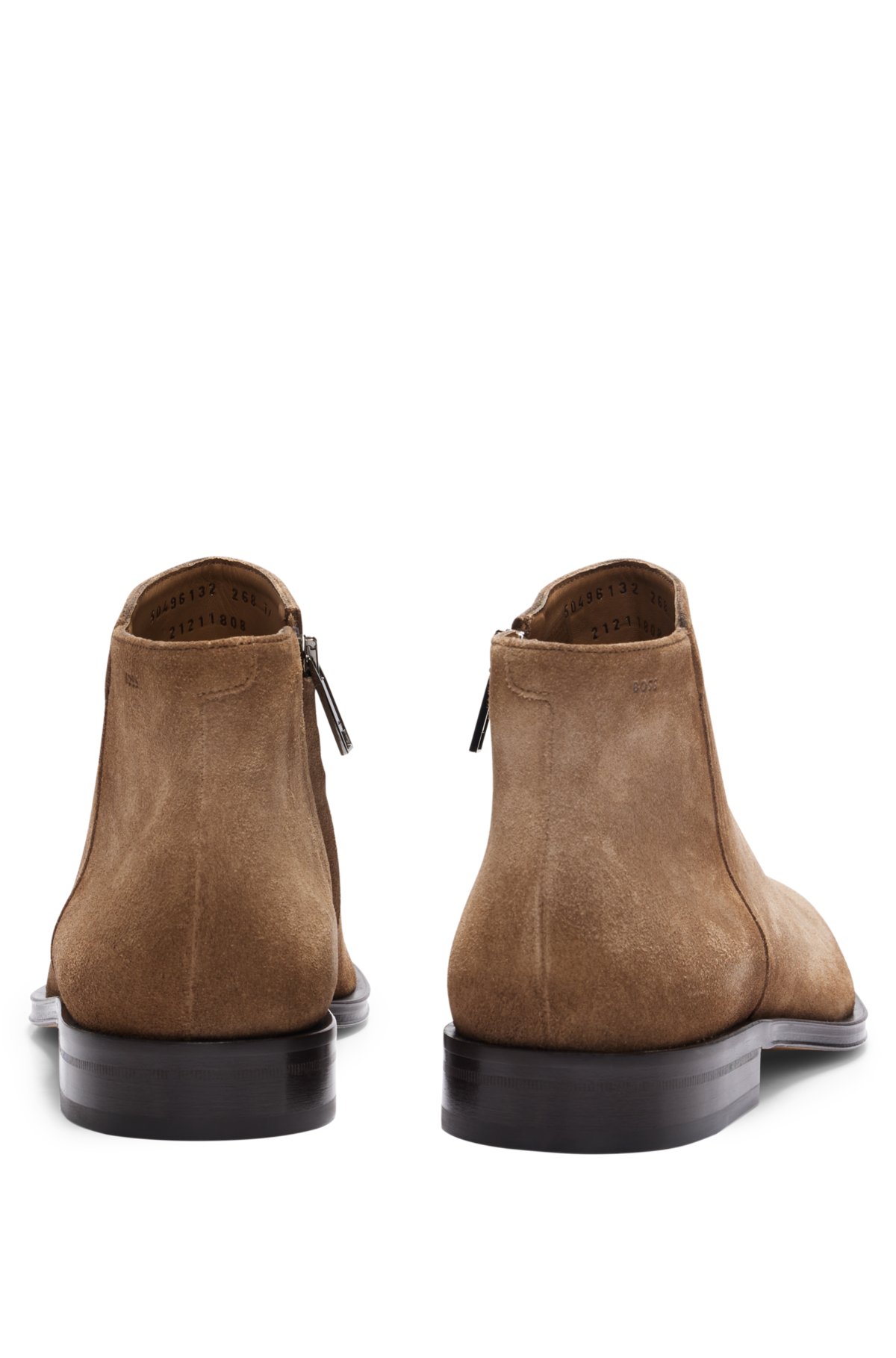 BOSS - Suede boots with embossed logo