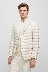 Slim-fit jacket in down-filled material, White