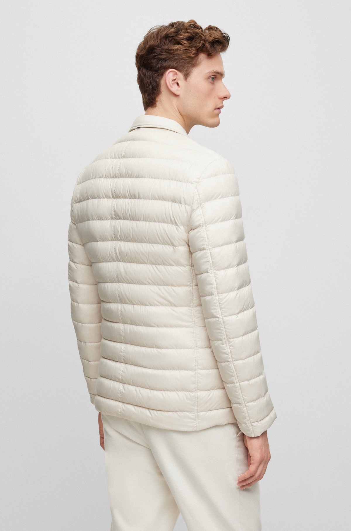 Slim-fit jacket in down-filled material, White