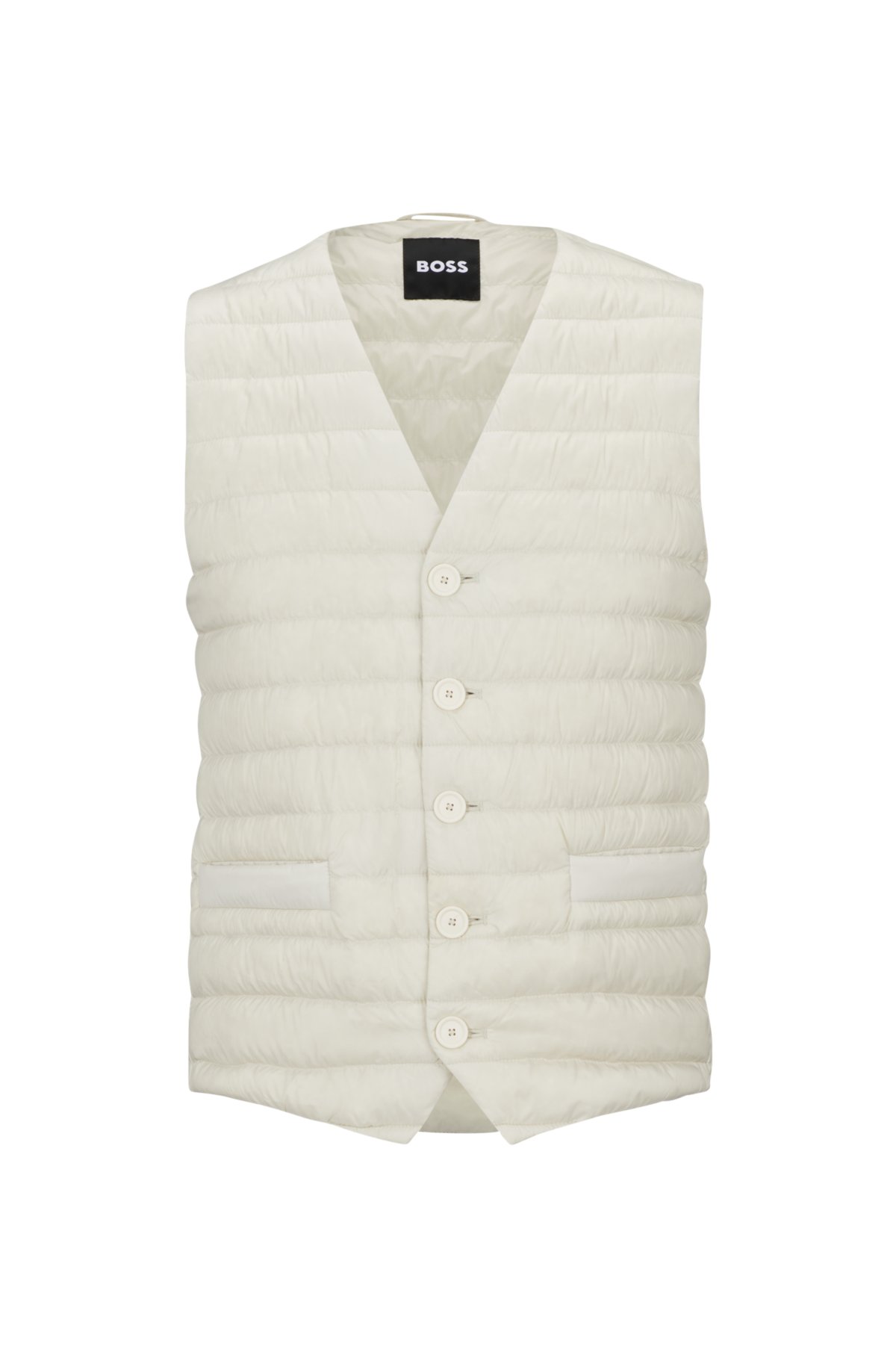 BOSS - Slim-fit waistcoat with down filling and welt pockets