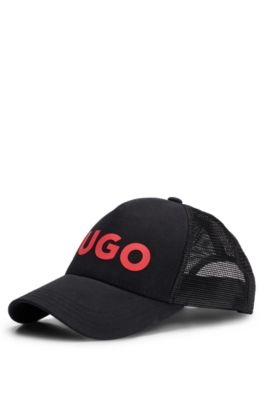 HUGO Cotton twill cap with red logo
