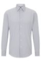 Slim-fit shirt in striped performance-stretch material, White