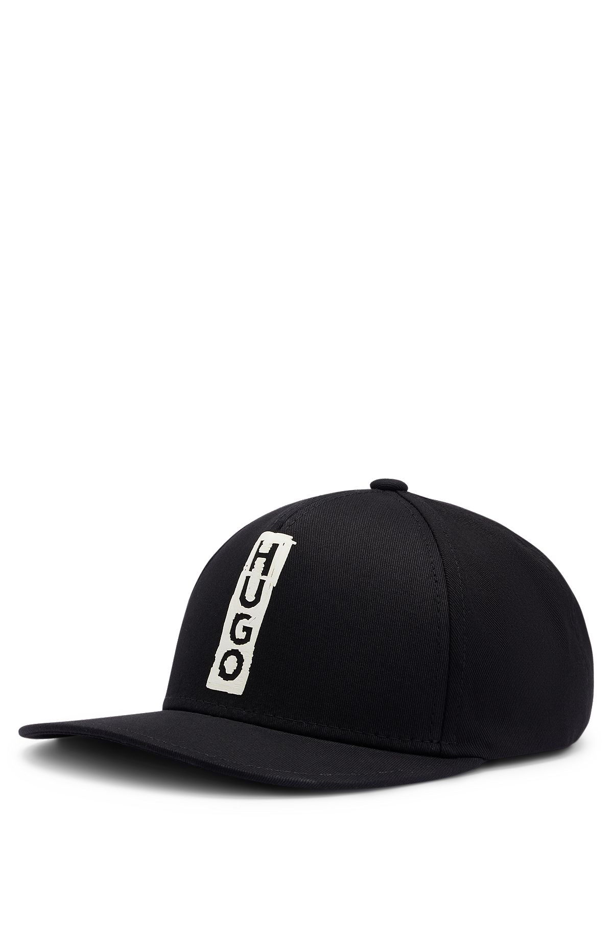 Cotton-twill cap with marker-style logo, Black