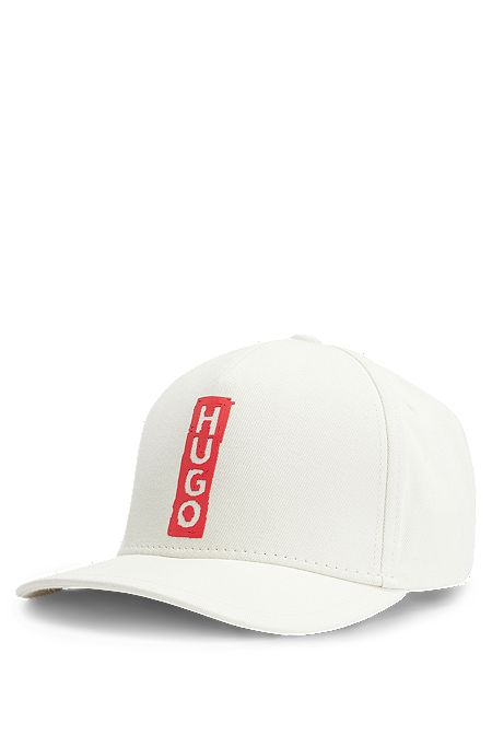 Cotton-twill cap with marker-style logo, White