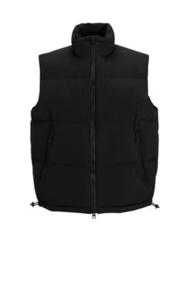 HUGO - Water-repellent regular-fit gilet with stacked logo