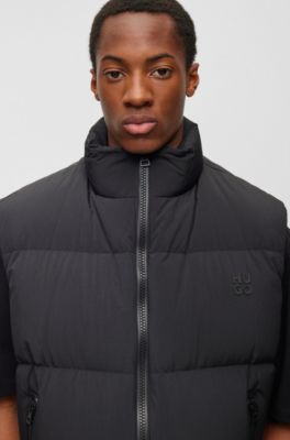 HUGO Waterrepellent regularfit gilet with stacked logo
