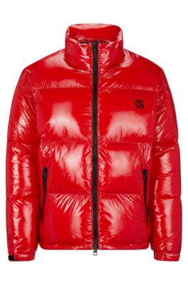 Hugo boss red puffer sale jacket