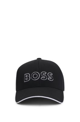 Stretch-piqu&eacute; cap with embroidered 3D logo, Black
