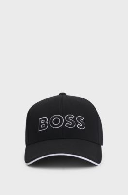Stretch-piqu&eacute; cap with embroidered 3D logo, Black