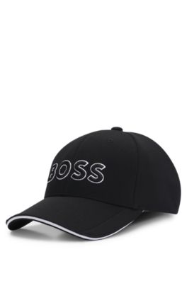 Stretch-piqu&eacute; cap with embroidered 3D logo, Black