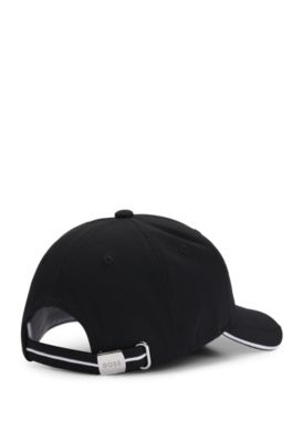 Stretch-piqu&eacute; cap with embroidered 3D logo, Black