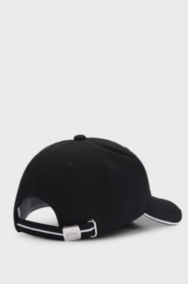 Stretch-piqu&eacute; cap with embroidered 3D logo, Black