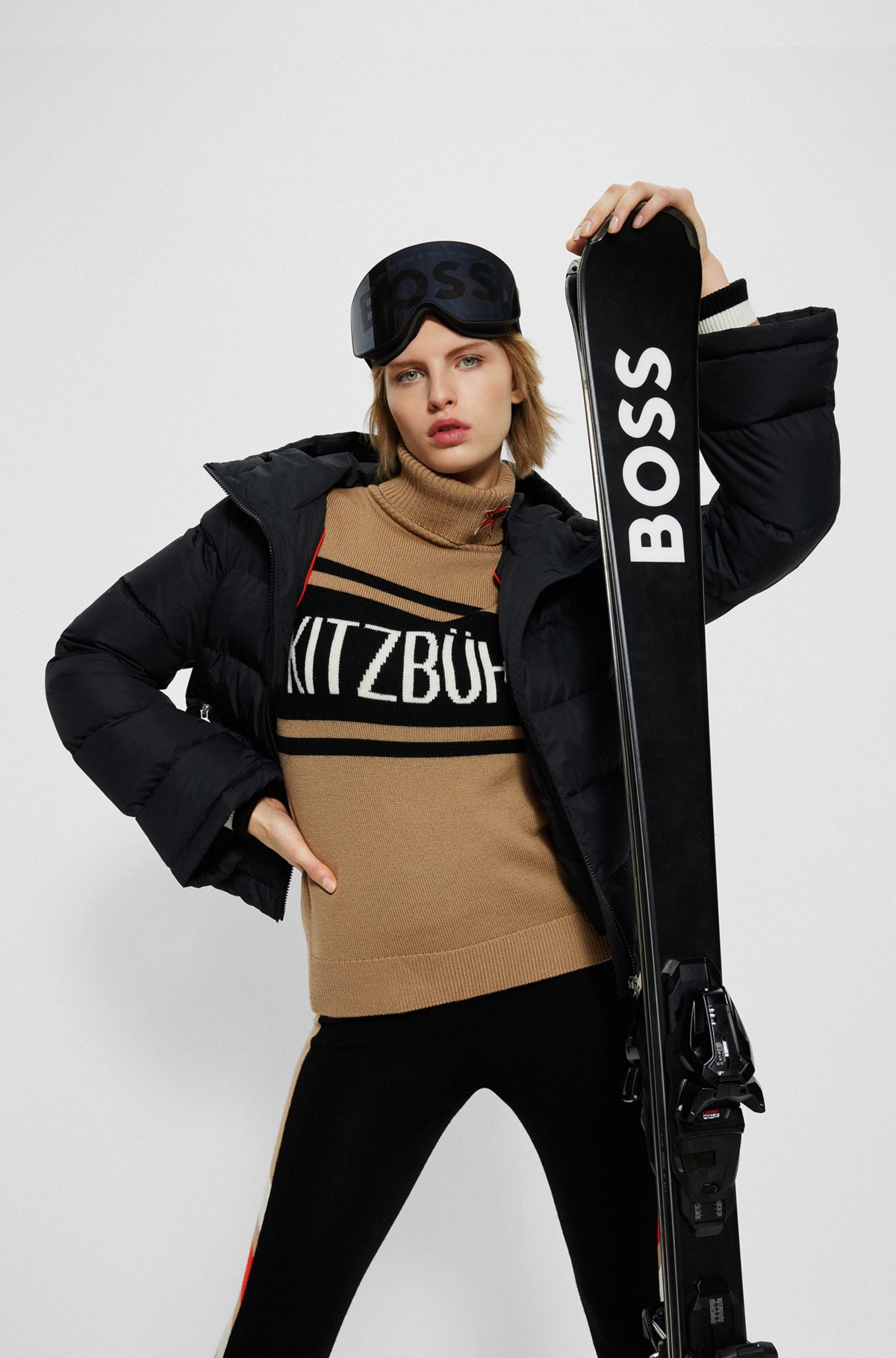 BOSS x Perfect Moment hooded jacket with capsule detailing, Black