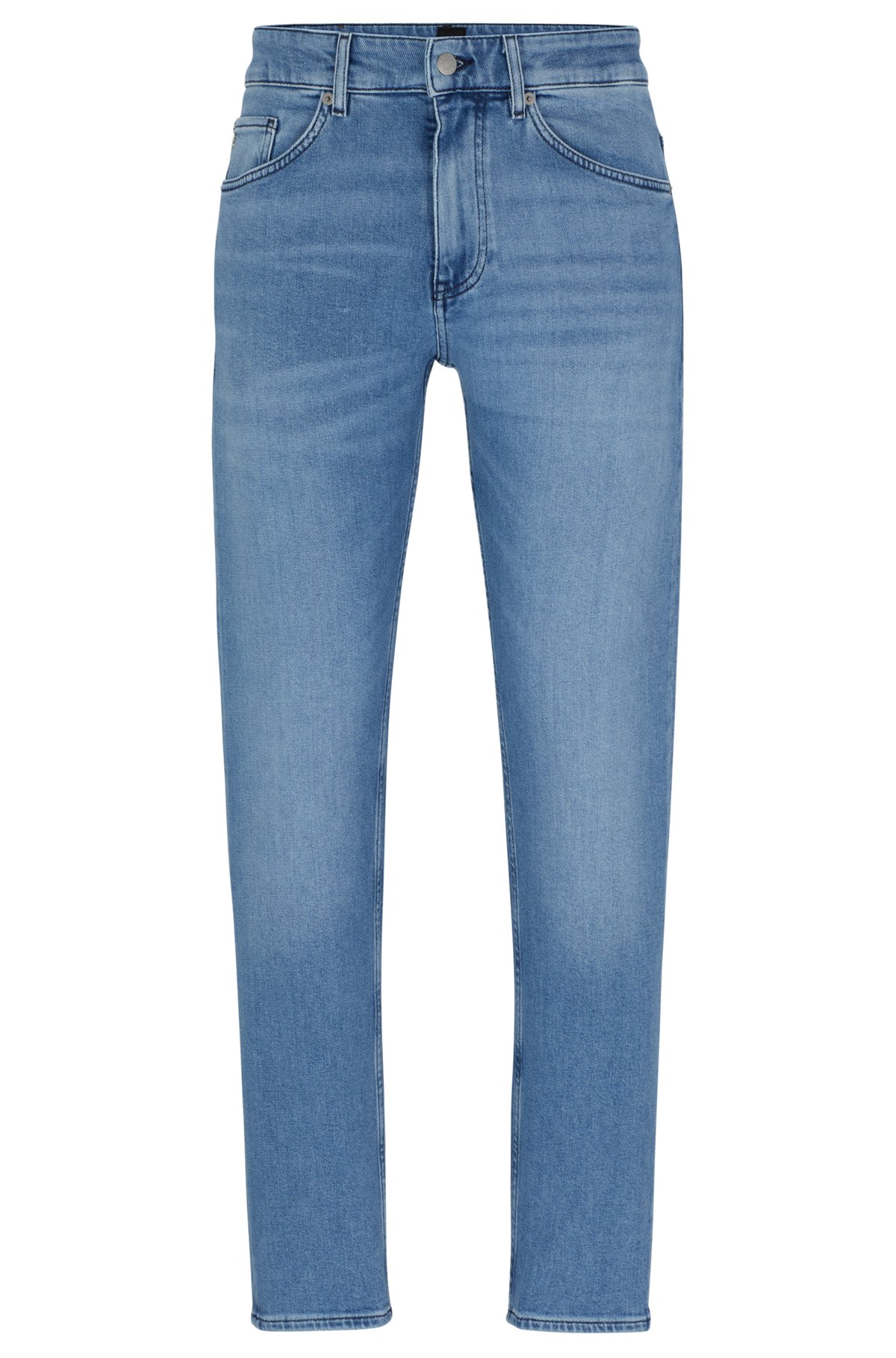 Hellblaue Tapered-Fit Jeans aus bequemem Stretch-Denim, Blau