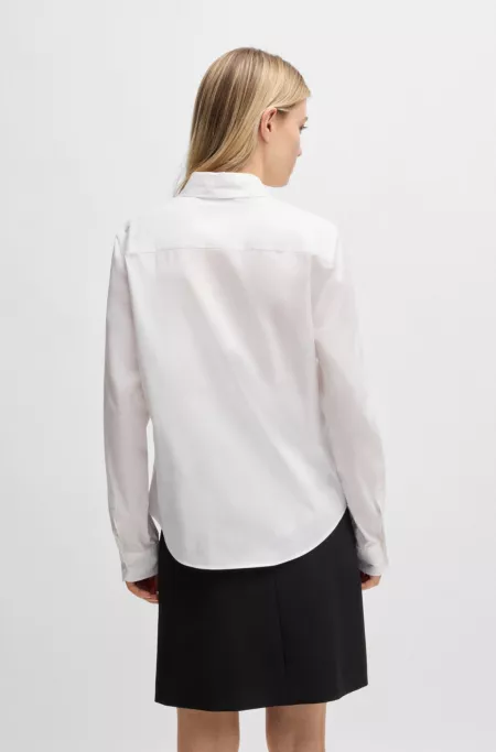 Regular-fit blouse in stretch-cotton canvas