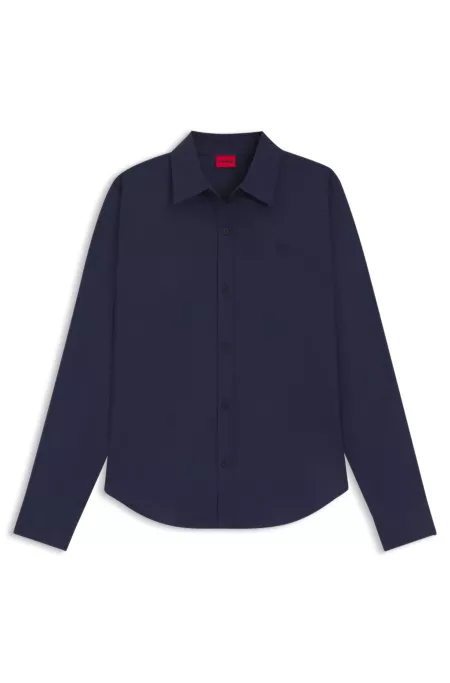 Regular-fit blouse in stretch-cotton canvas