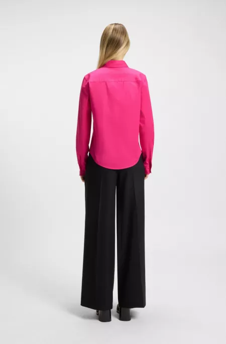Regular-fit blouse in stretch-cotton canvas