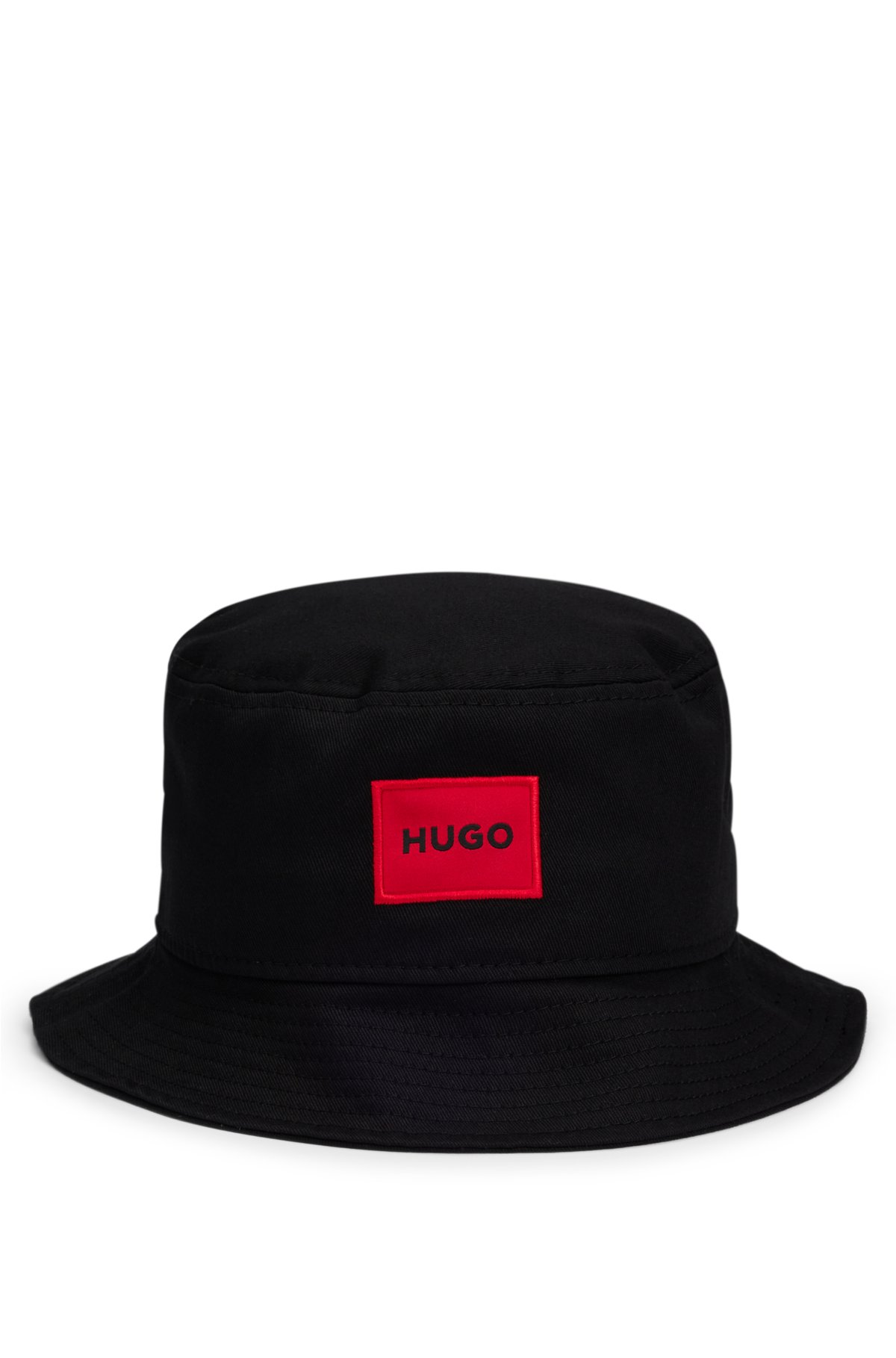 HUGO - バケットハット コットンツイル レッドロゴラベル