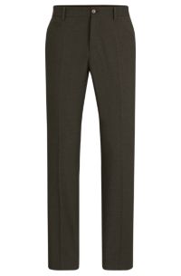 Slim-fit trousers in melange stretch fabric, Light Green