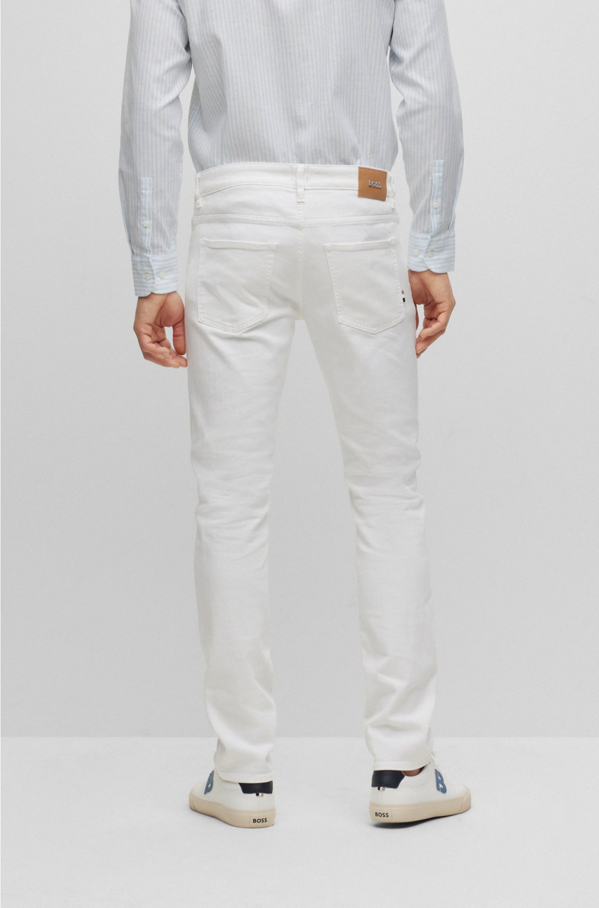 BOSS - Slim-fit jeans in cashmere-touch denim