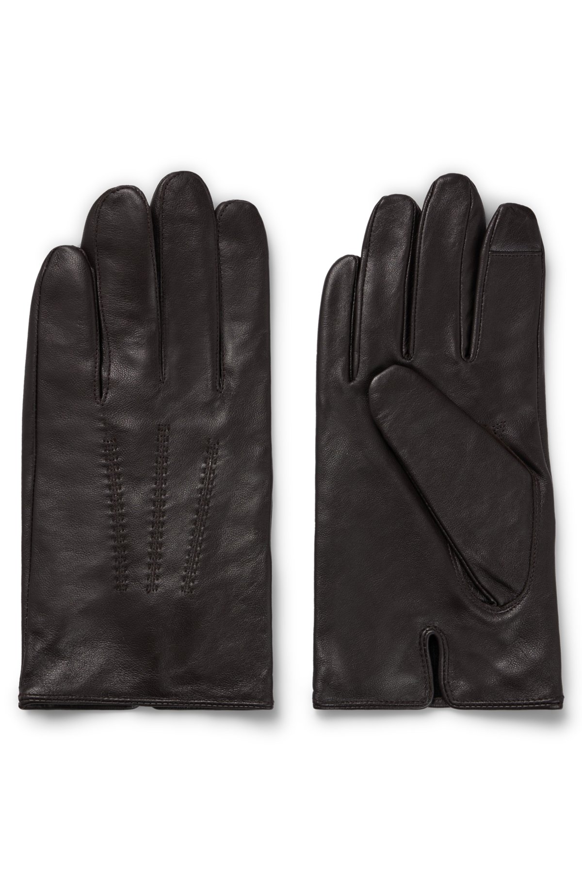 BOSS - Handschuhe aus Nappaleder mit metallenem Logo-Schriftzug