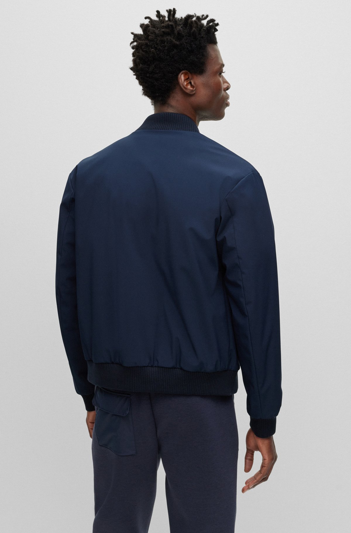 Regular-fit softshell jacket in water-repellent stretch fabric, Dark Blue