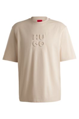 HUGO - リラックスフィットTシャツ コットン スタックロゴ