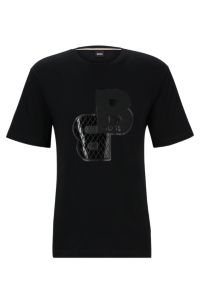 BOSS - コットンジャージー Tシャツ ミックスプリント モノグラム