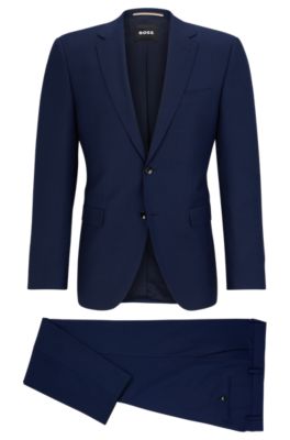 BOSS - Regular-fit suit in micro-patterned stretch fabric