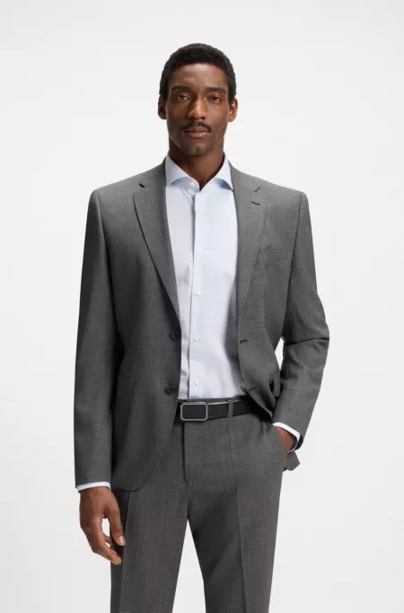 Italian-leather belt with plaque monogram buckle