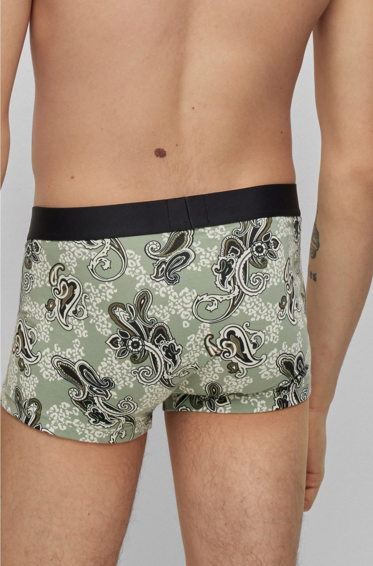 HUGO - Two-pack of stretch-cotton trunks with logo waistbands