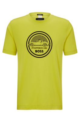 BOSS - Porsche x BOSS-T-shirt i merceriseret bomuld flocklogo