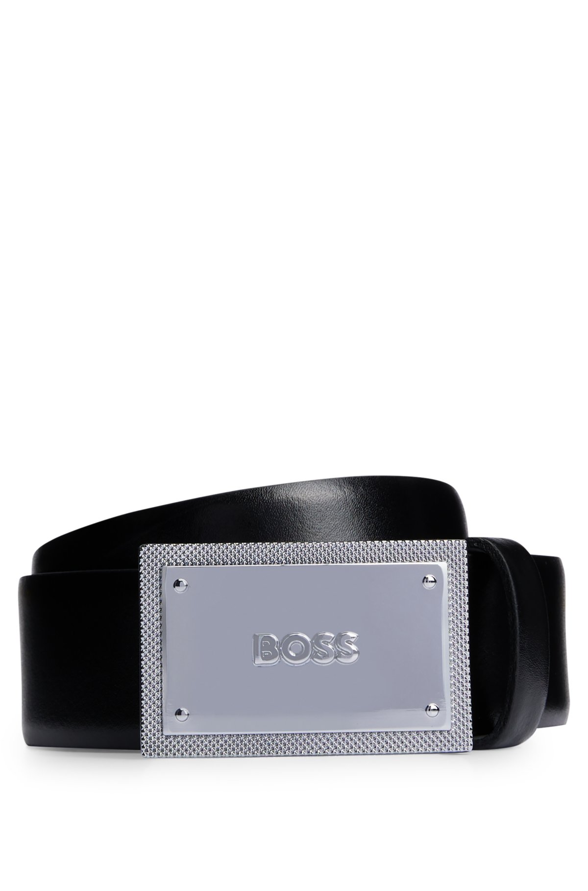 BOSS - Gürtel aus italienischem mit Leder Logo-Koppelschließe
