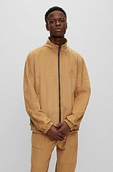 Relaxed-fit jacket in water-repellent faux suede, Light Beige