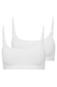 Two-pack of bralettes in stretch modal, White