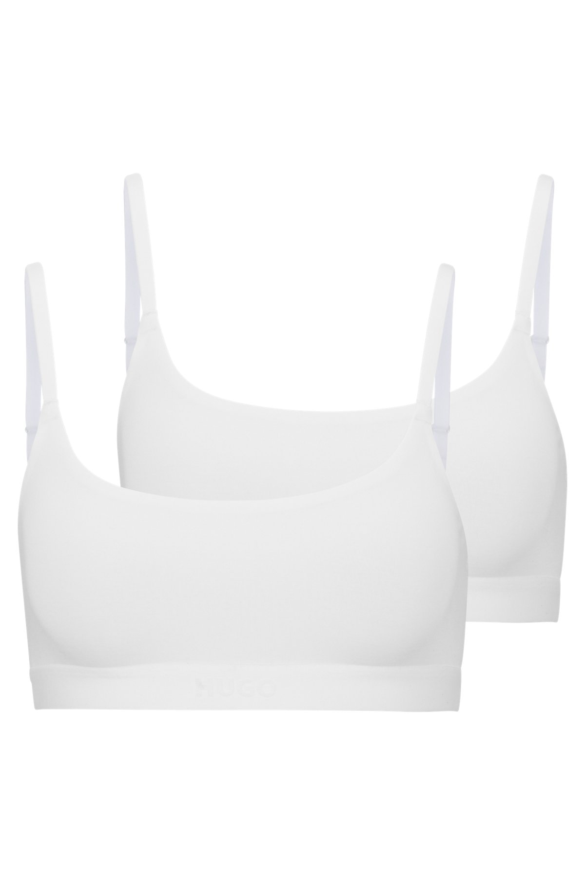 Two-pack of bralettes in stretch modal, White