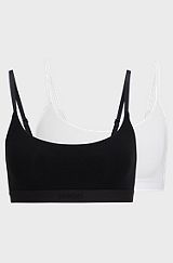 Two-pack of bralettes in stretch modal, White / Black