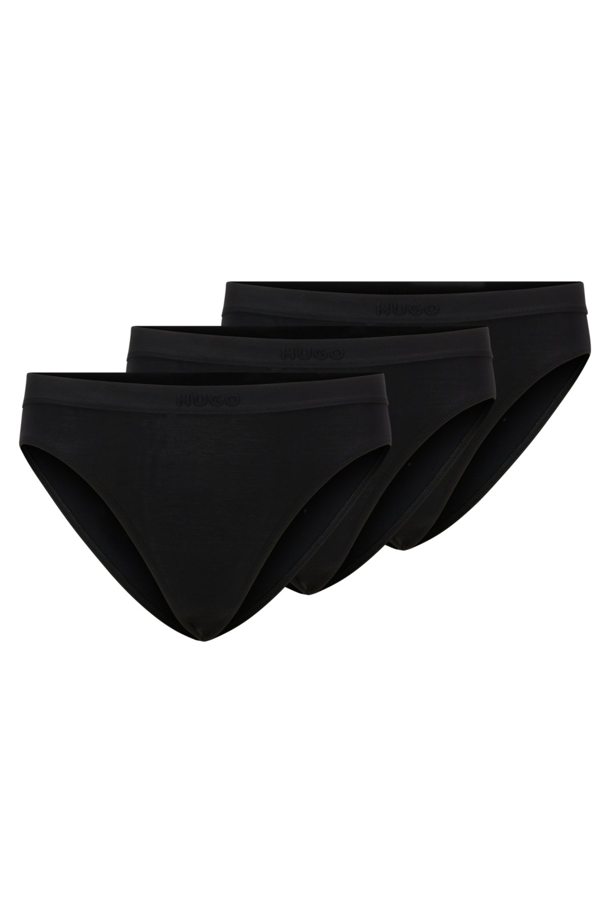 HUGO - Three-pack of stretch-modal briefs with logo waistbands