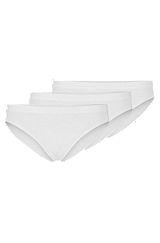 Three-pack of stretch-modal briefs with logo waistbands, White