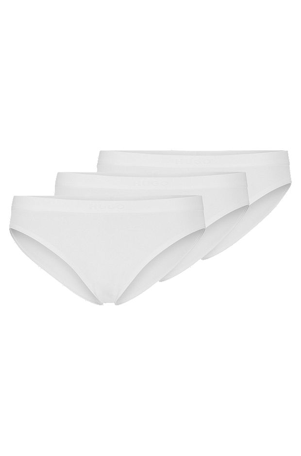 Three-pack of stretch-modal briefs with logo waistbands, White