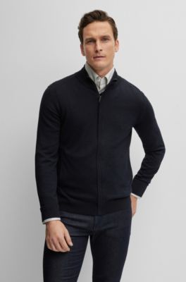 BOSS - Knitted cardigan in wool, silk and cashmere