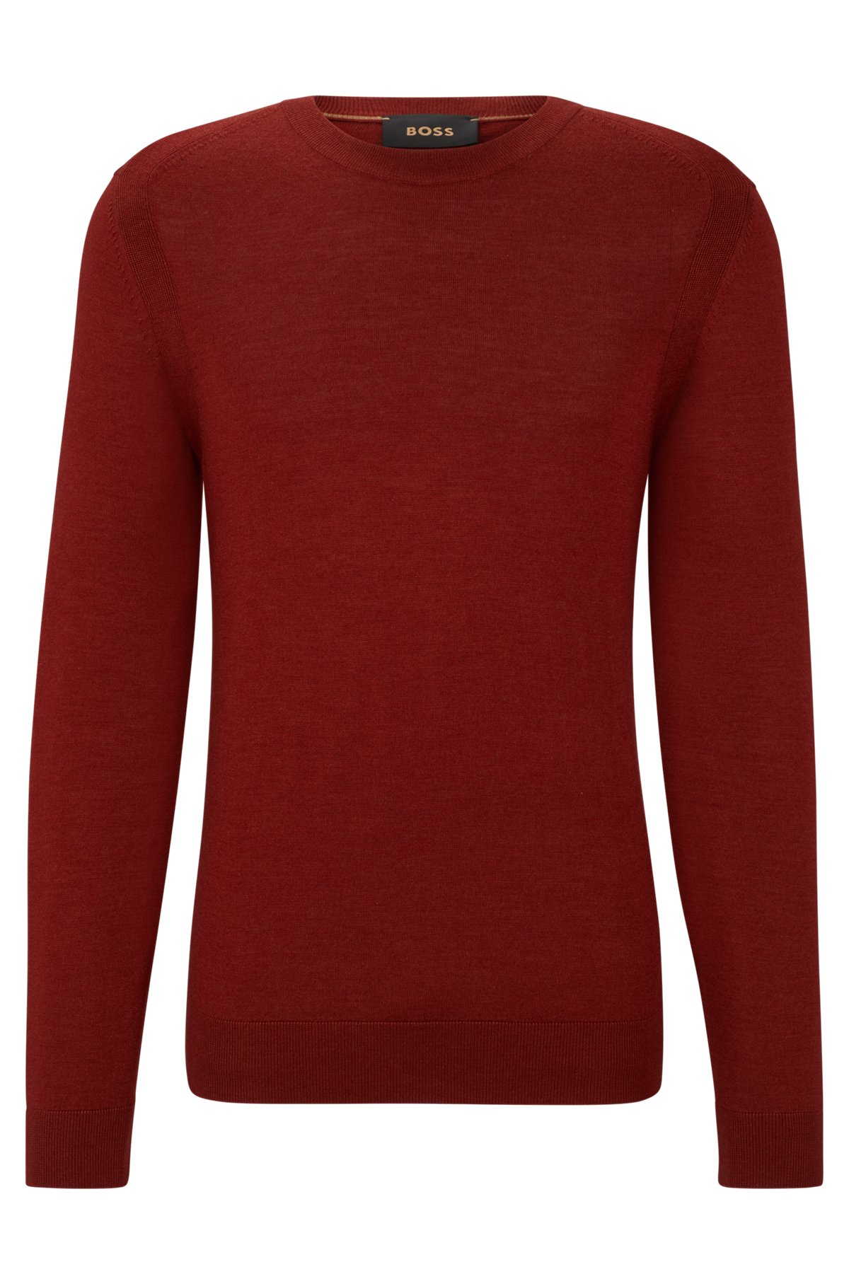 Sweater med regular fit i uld, silke og kashmir, Rød