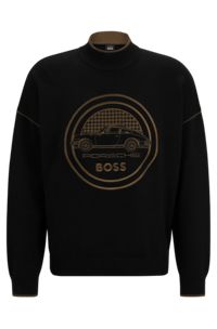 Porsche x BOSSカプセルロゴ スウェットシャツ コットン/ウール, ブラック