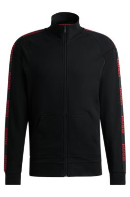 HUGO - Relaxed-fit zip-up jacket with logo tape