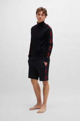 HUGO - Relaxed-fit zip-up jacket with logo tape