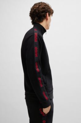 HUGO - Relaxed-fit zip-up jacket with logo tape